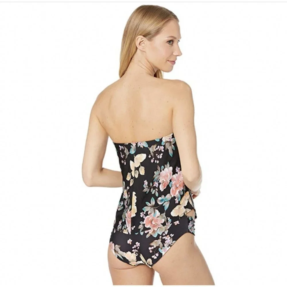 BECCA Women's $78 Floral Print Tankini Swim Top Size S - Picture 2 of 7